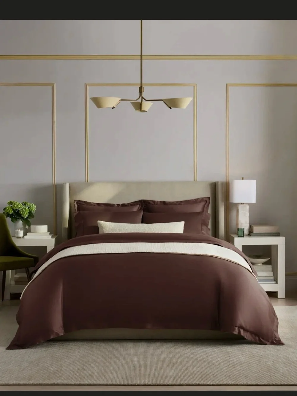 QUINCE GIZA COTTON SATEEN DUVET SET FULL/QUEEN ESPRESSO MSRP$220 NWOT